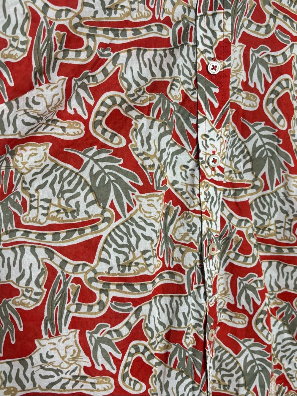Talbots Grazing Tiger Cotton Button Front Shirt - Picture 5 of 8